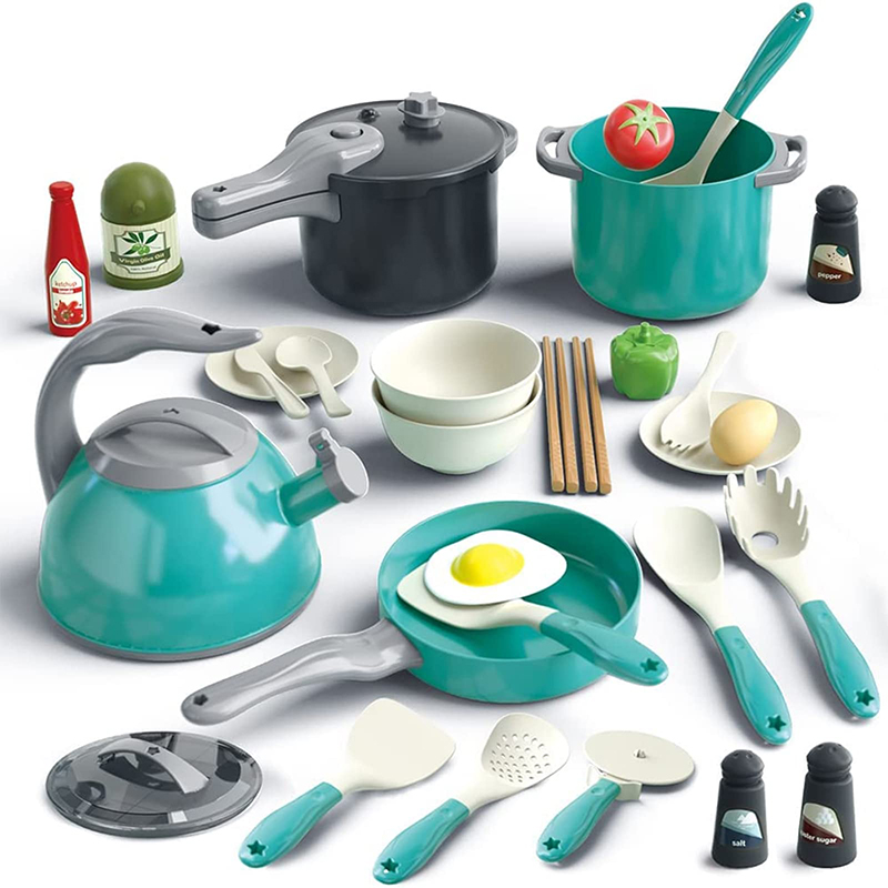 Kids Outdoor Mud Kitchen Accessories - 子供用キッチンおもちゃアクセサリー幼児用シミュレーション調理鍋付きプレイセット調理器具おもちゃ子供用食品
