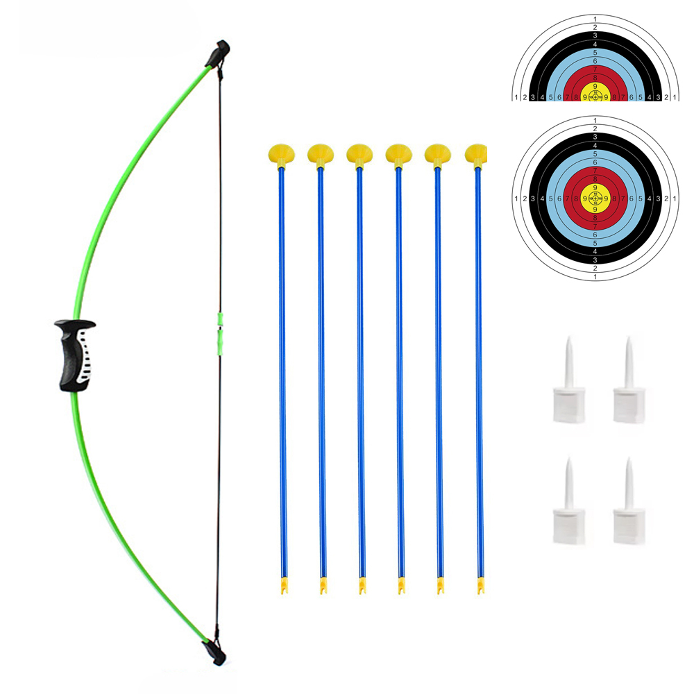 Kids Outdoor Archery Set - 37 インチ子供のおもちゃの弓セットティーンユース初心者屋外射撃練習ロングボウアーチェリースポーツ