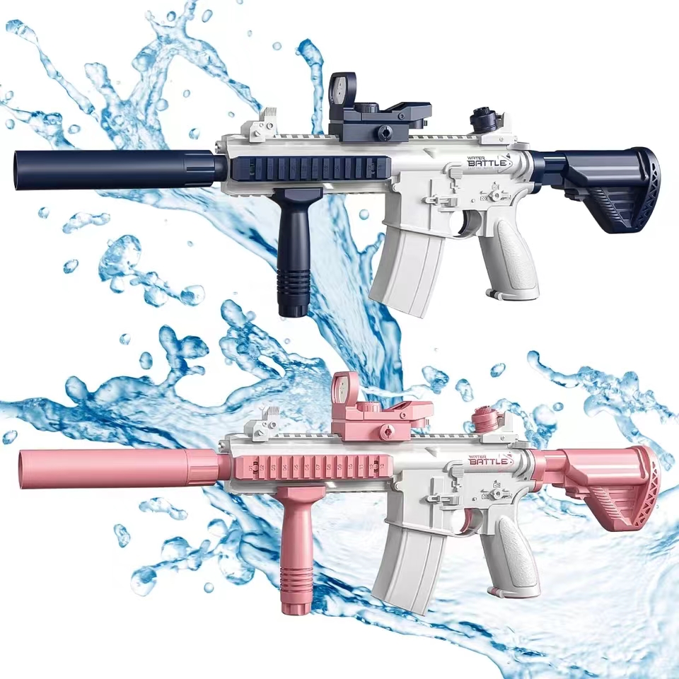 Kids Outdoor Water Play - 大人用M416電動水鉄砲、強力なスプレー、自動水噴射、夏の子供向け屋外ビーチ玩具、子供へのプレゼント