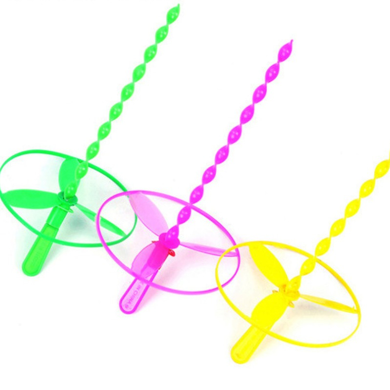 Kids Outdoor Easter Toys - 空飛ぶ円盤おもちゃ 屋外用手押しヘリコプター フライングディスク クラシック ノスタルジック 竹製トンボ