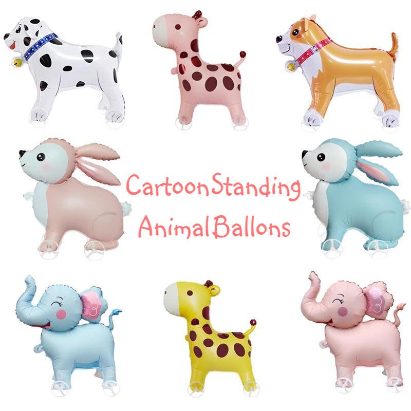 Kids Outdoor Easter Toys - 漫画の立ち姿の動物バルーン、車輪付き、子供のおもちゃ、屋外庭園用ウォーキングバルーン、誕生日パーティー、ベビーシャワーの装飾、写真撮影用小道具
