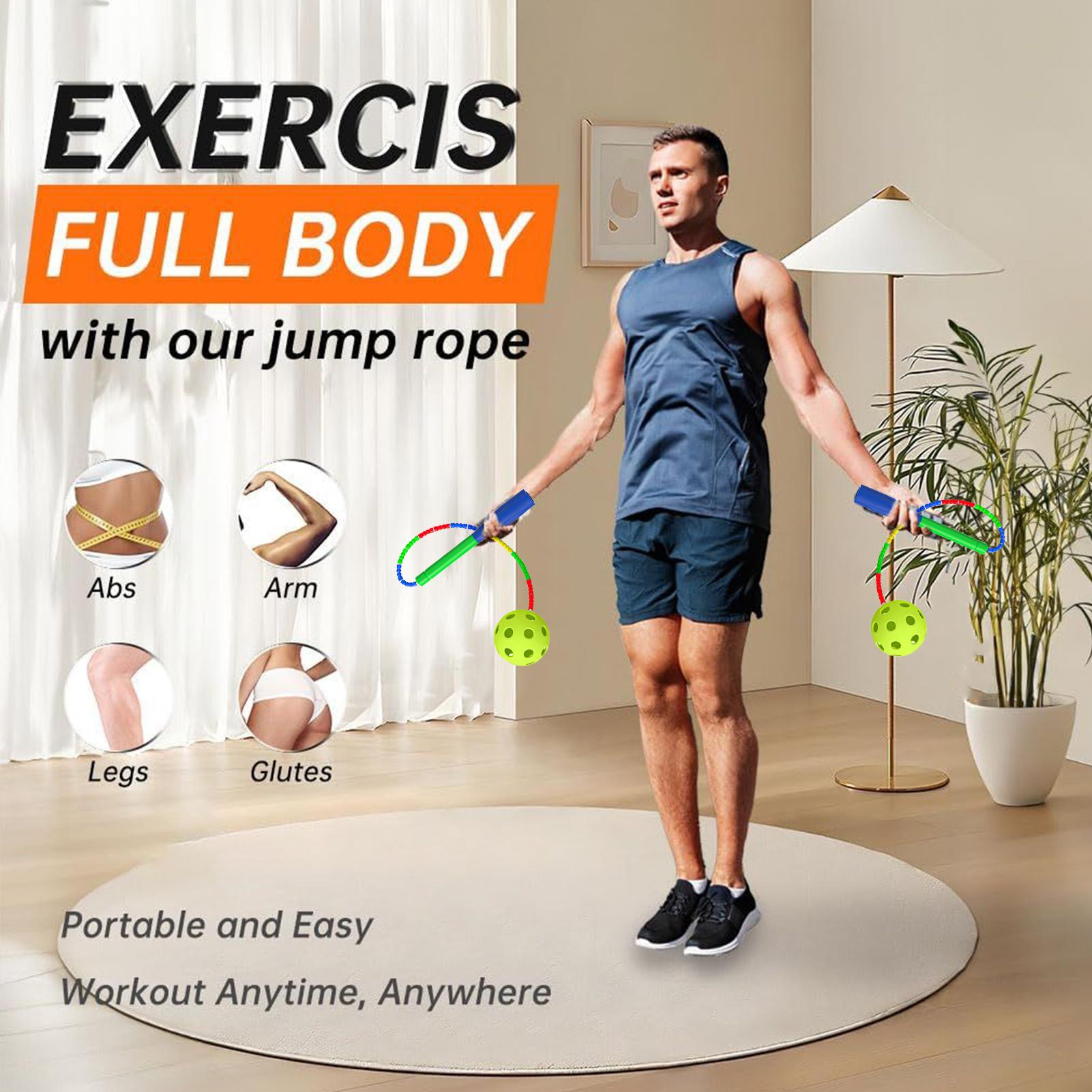 Kids Outdoor Gym Equipment - コードレスボール付き縄跳び、ワークアウト器具、ジム、エクササイズツール、家庭用、女性、男性、屋外、子供、フィットネス用