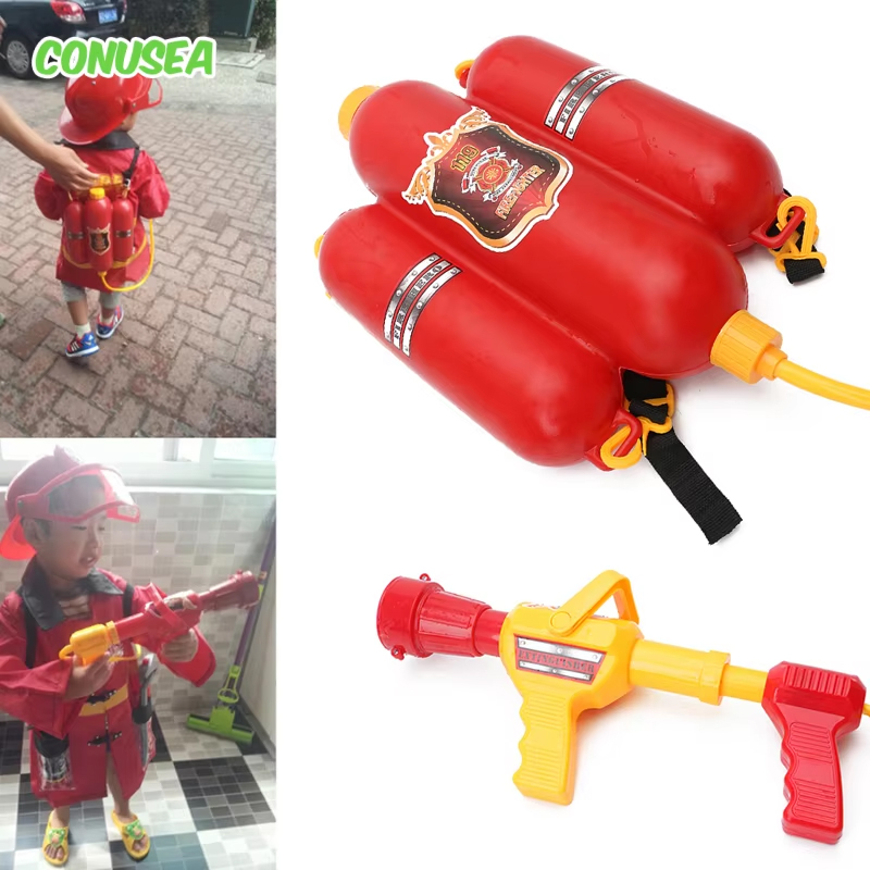 Kids Outdoor Water Play - 消防バックパック水鉄砲大容量消防士水鉄砲引き出し撮影夏のプールビーチ水ゲーム屋外おもちゃキッズギフト