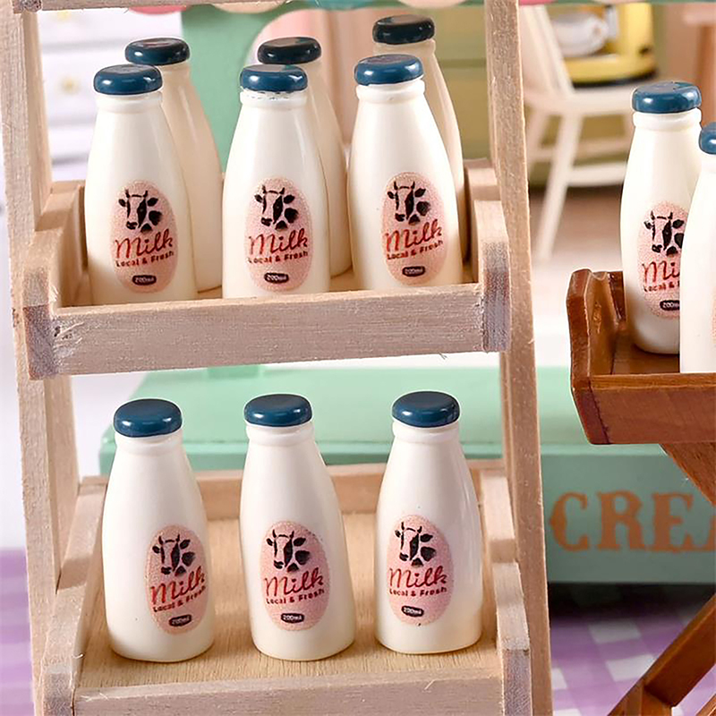 Kids Outdoor Mud Kitchen Accessories - 5/10 個ミニチュア食品モデルおもちゃ牛乳瓶ドリンクドールハウスアクセサリー子供のおもちゃドールハウスキッチン装飾品写真撮影の小道具