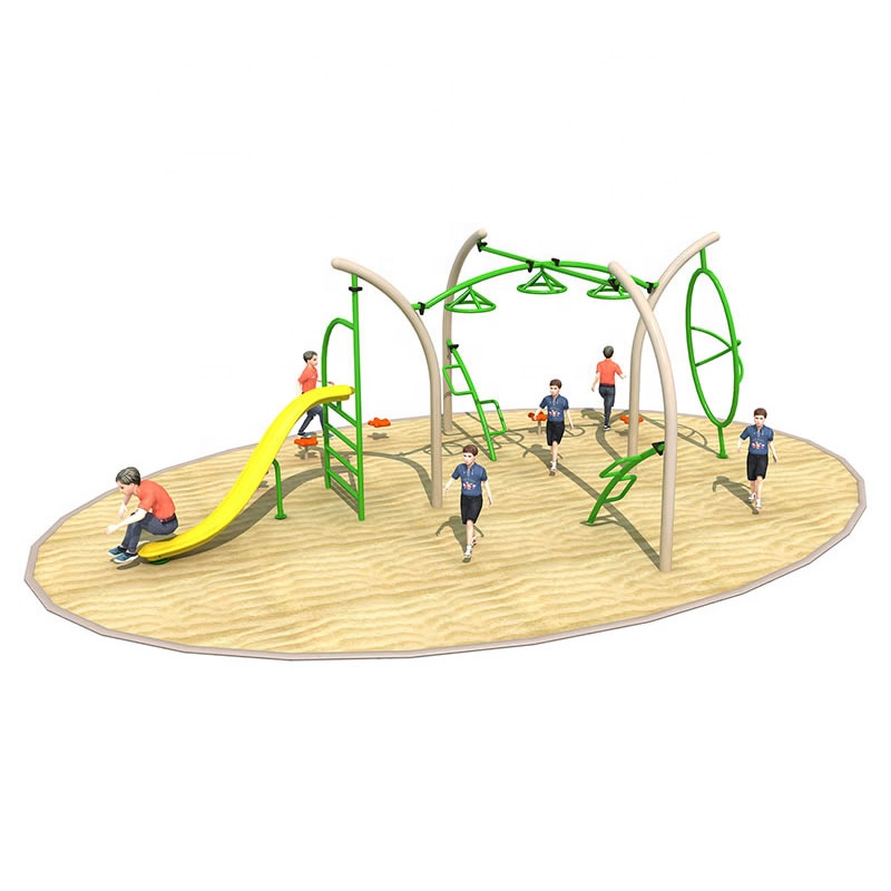 Kids Outdoor Gym Equipment - 子供用メタルモンキーバー、屋外ジャングルジム、ロッククライミングウォールパネル、プロ仕様子供用遊具、裏庭用