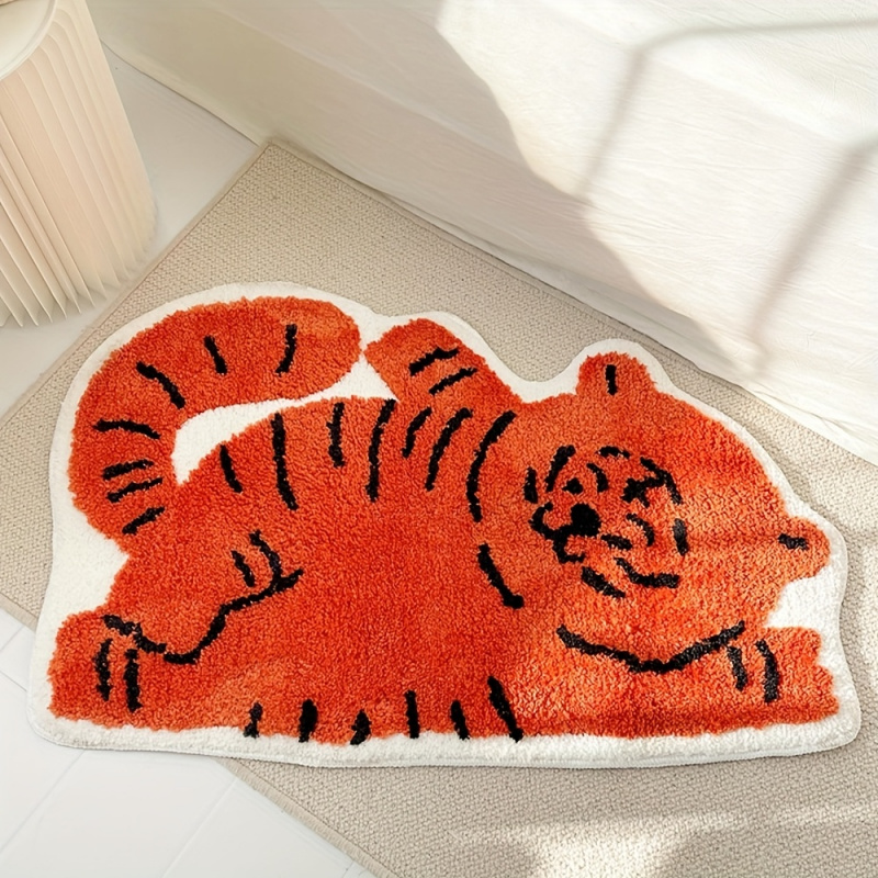 Kids Outdoor Area - VIKAMA かわいい寝そべり猫エリアラグ、柔らかいプラッシュ素材の滑り止めフロアマット、子供部屋、保育園、ペットに優しい家の装飾に最適