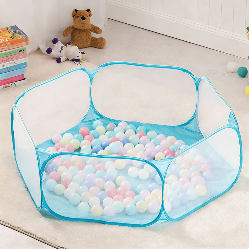Kids Indoor Outdoor Games - 1.2Mボールピット、折りたたみ式ポータブルプレイピット、子供、男の子、女の子向けゲームハウス、屋内屋外兼用、六面ネットゲームテント