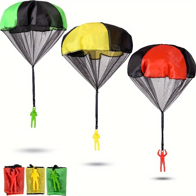 Kids Outdoor Easter Toys - 1 個子供用手投げパラシュートおもちゃもつれ屋外飛行パラシュート男性の屋外おもちゃイースターバスケット詰め物子供のギフト
