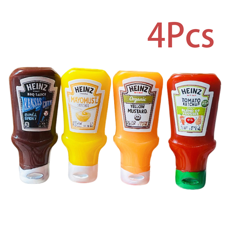 Kids Outdoor Mud Kitchen Accessories - 4 個ドールハウスミニチュアイチゴソースジャム瓶キッチン食品アクセサリードールハウスの装飾子供のおもちゃのギフト