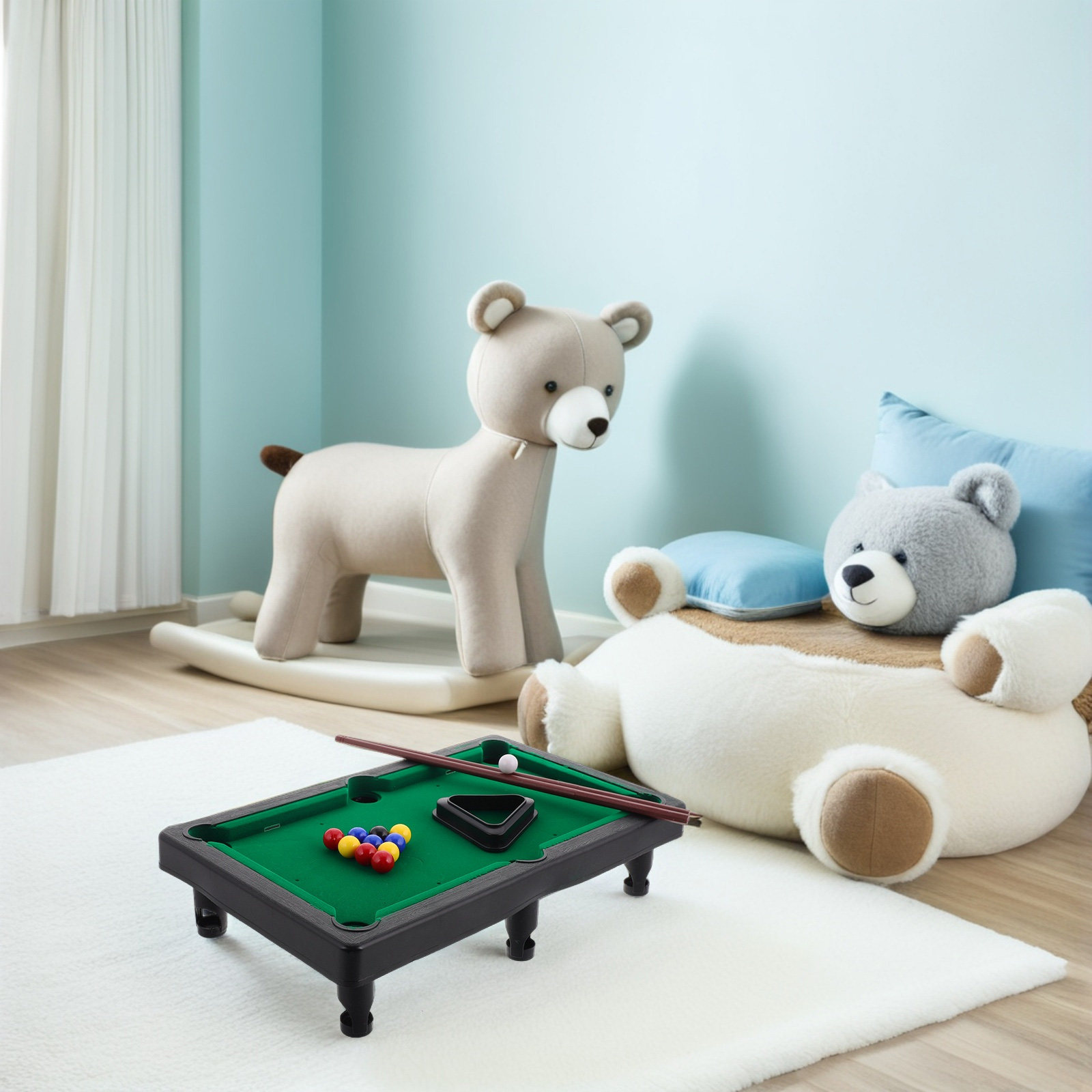 Kids Indoor Outdoor Games - 1セット ミニチュア子供用ビリヤード台 丈夫でカラフルなキッズビリヤード台 コンパクトサイズ 室内・屋外ゲーム用ミニチュアプール