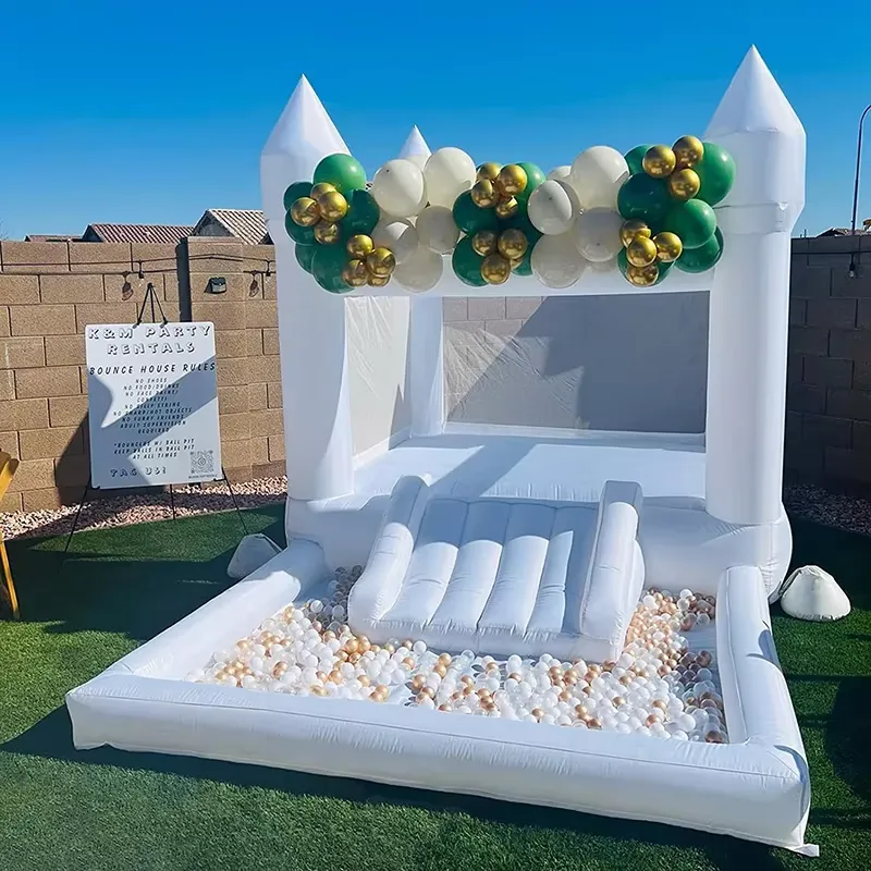 Kids Outdoor Water Slide - 20264m ホワイトグレード インフレータブル バウンスハウス 子供用 幼児用