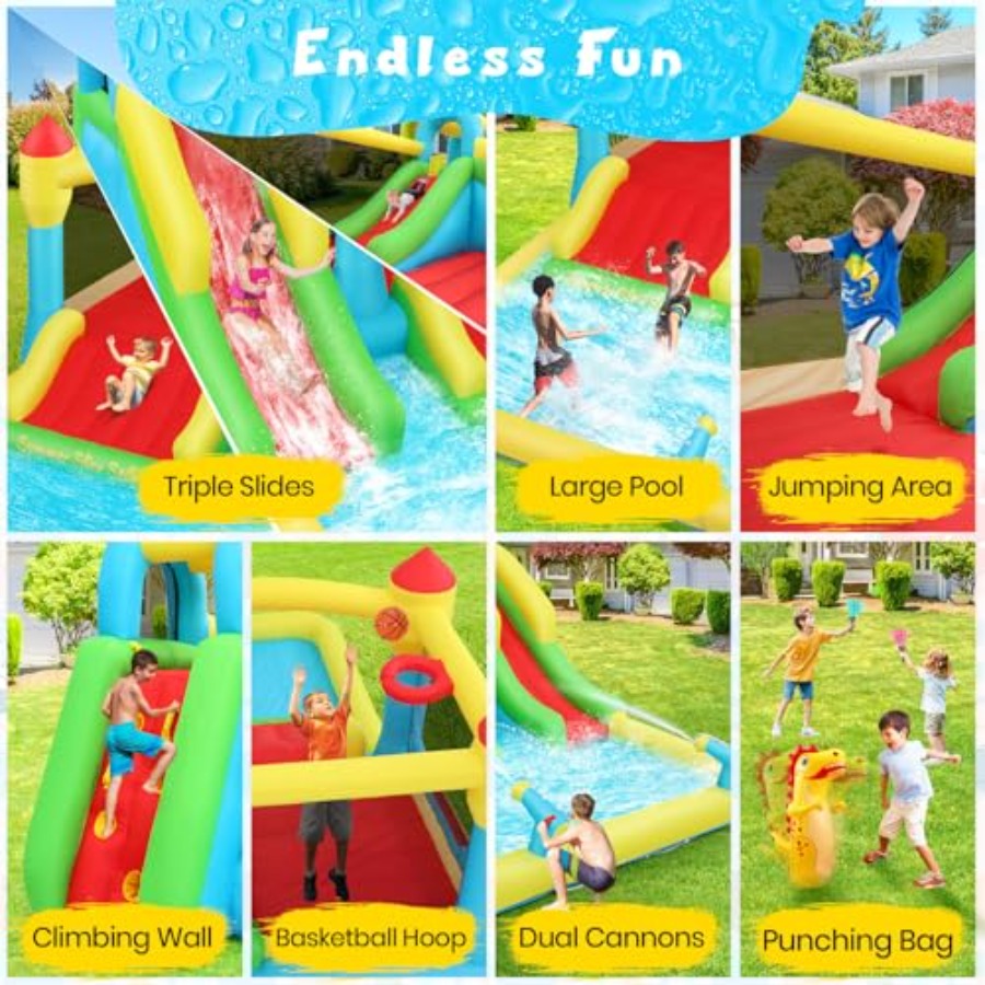 屋外/屋内兼用インフレータブルウォーターバウンスハウス（子供 - Kids Outdoor Water Slide のレビューと価格