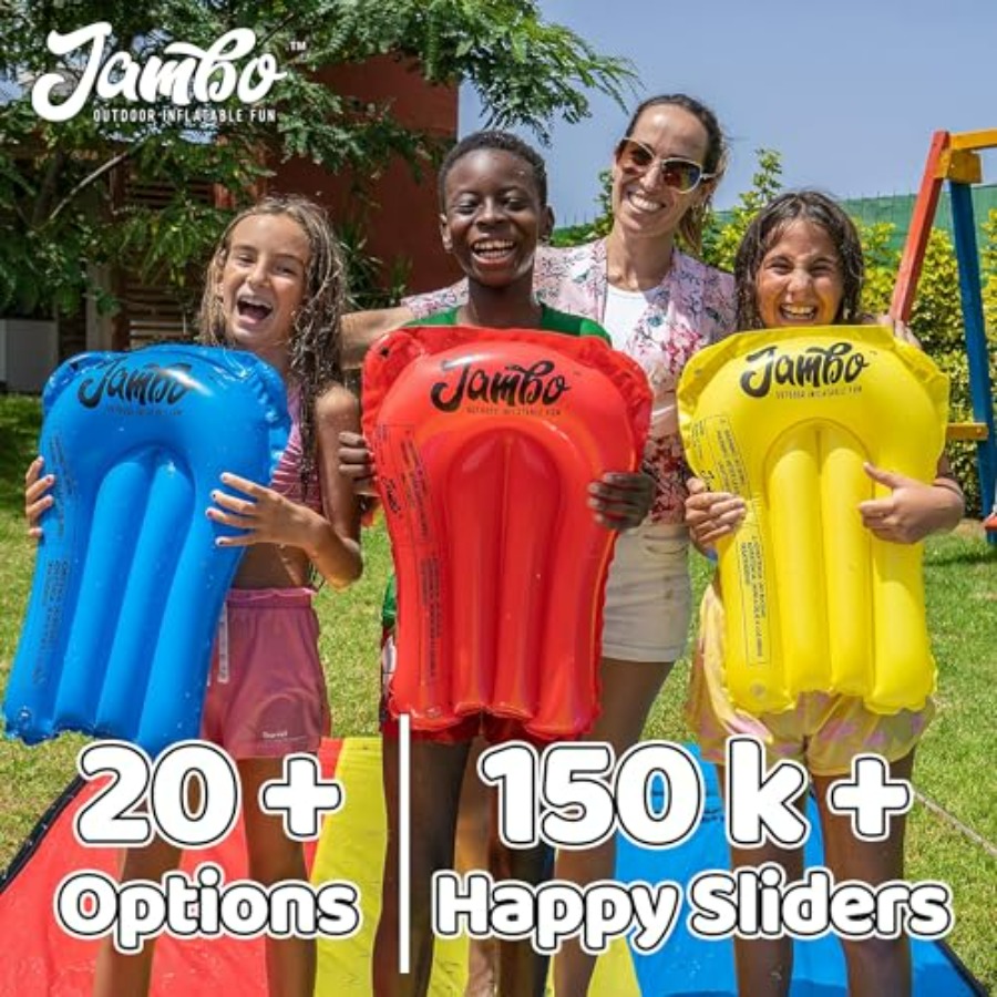 子供向け裏庭屋外水遊び：トリプルレーンのスリップ＆スプラッシ - Kids Outdoor Water Slide のレビューと価格