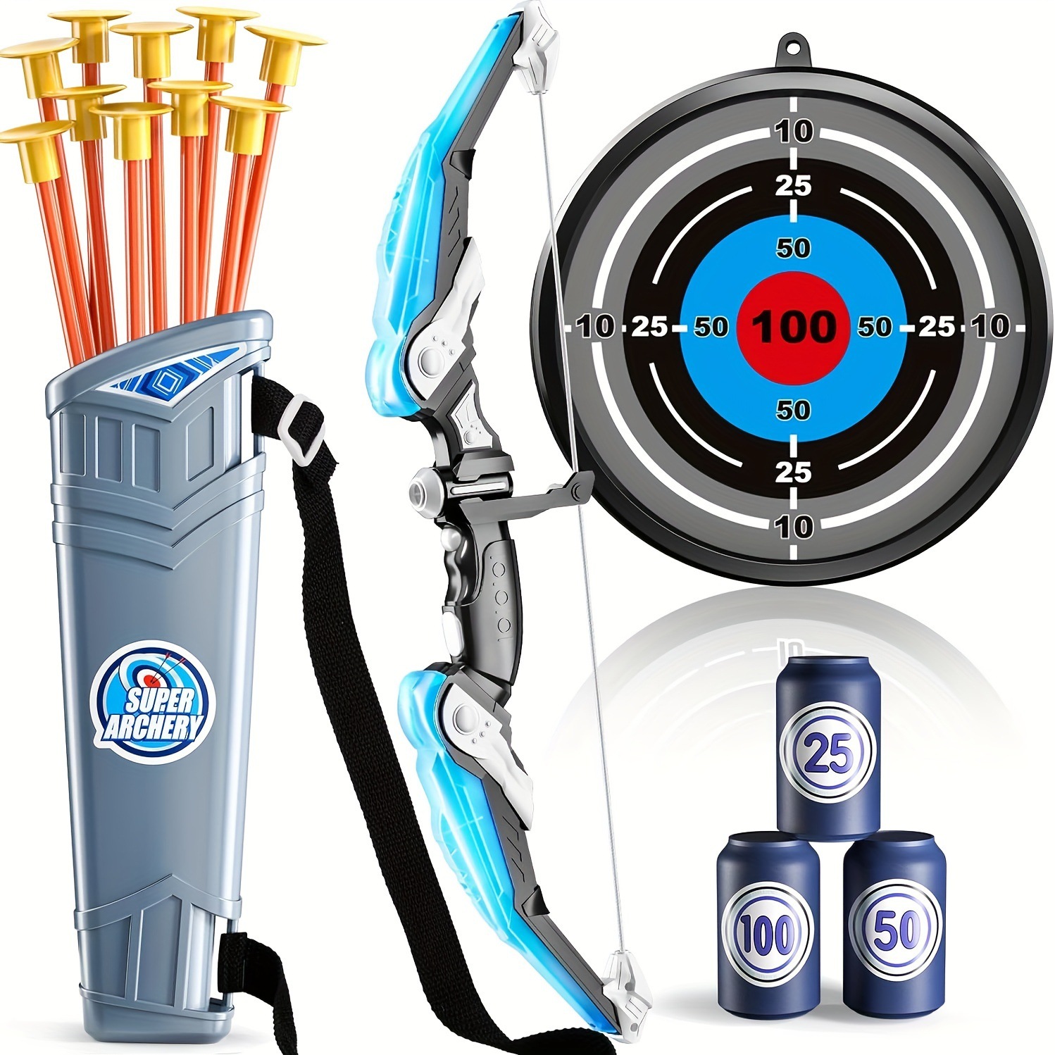 子供用屋外スポーツ玩具 LEDライト付き弓矢セット 男の子向 - Kids Outdoor Archery Set のレビューと価格