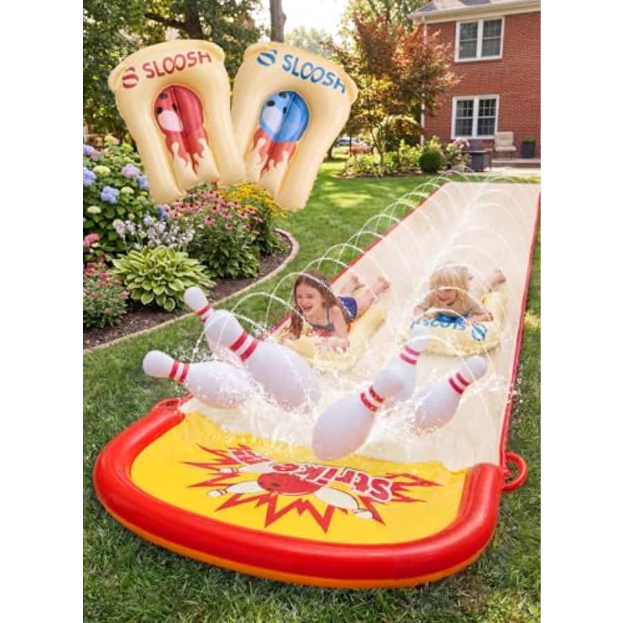 子供向け裏庭屋外遊び：20フィートの芝生用ウォータースライド - Kids Outdoor Water Slide のレビューと価格