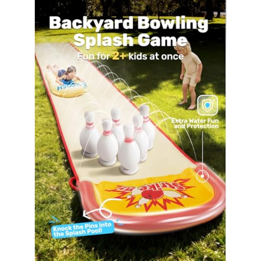 子供向け裏庭屋外遊び：20フィートの芝生用ウォータースライド - Kids Outdoor Water Slide のレビューと価格