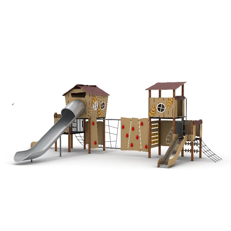 木製屋外遊具セット スチール製プレイハウス 子供用庭園遊具  - Kids Outdoor Wooden Playhouse のレビューと価格