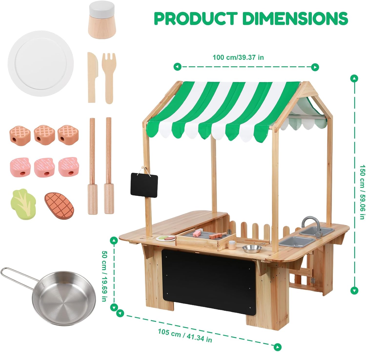 子供用屋外プレイハウス、泥遊びキッチン、バーベキューおもちゃ - Kids Outdoor Mud Kitchen のレビューと価格