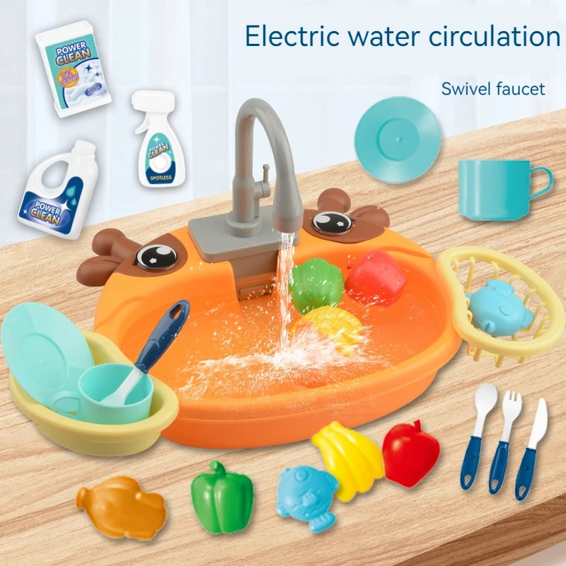 幼児向けおもちゃのキッチンセット、電動循環水、食器洗い機付き - Kids Outdoor Mud Kitchen Accessories のレビューと価格