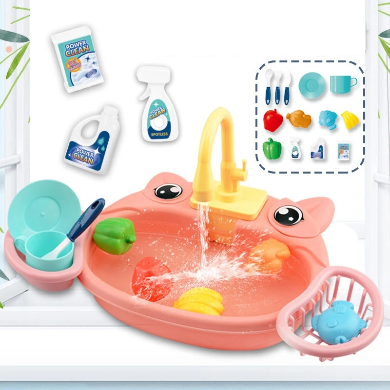幼児向けおもちゃのキッチンセット、電動循環水、食器洗い機付き - Kids Outdoor Mud Kitchen Accessories のレビューと価格