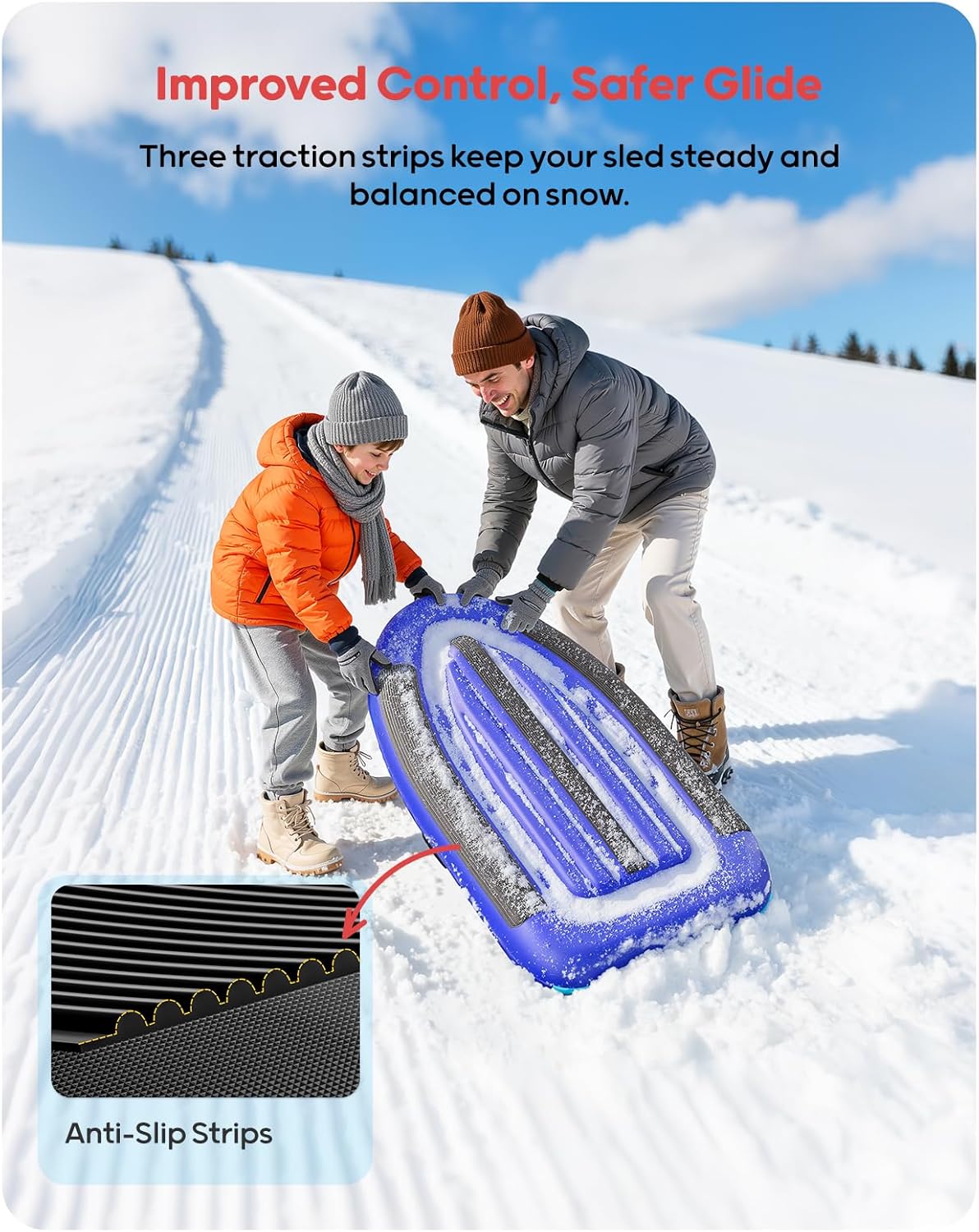 QPAU インフレータブル PVC スノースレッド 子供と大 - Outdoor Kid のレビューと価格