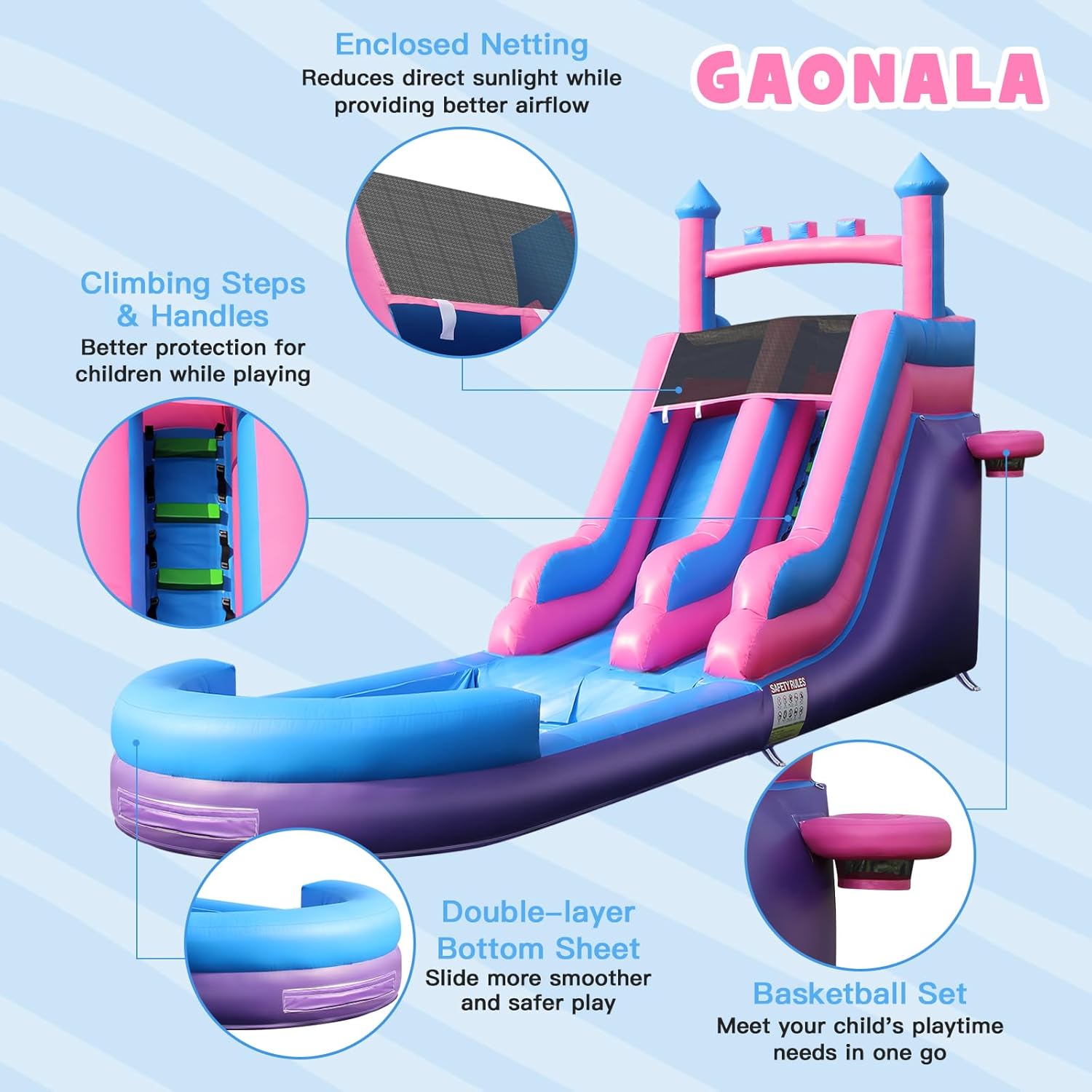 26.2フィートの頑丈なインフレータブルウォータースライド、 - Kids Outdoor Water Slide のレビューと価格