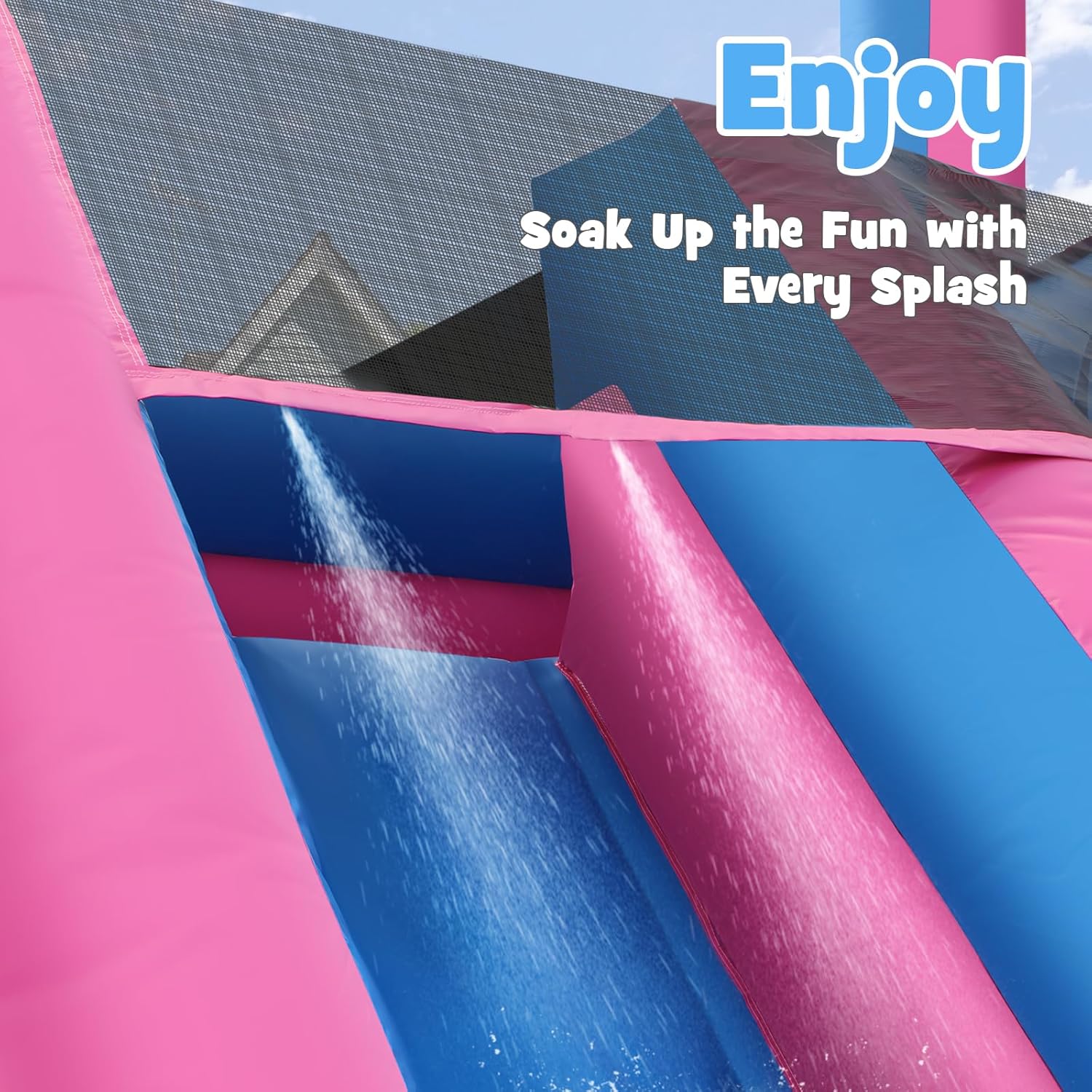 26.2フィートの頑丈なインフレータブルウォータースライド、 - Kids Outdoor Water Slide のレビューと価格