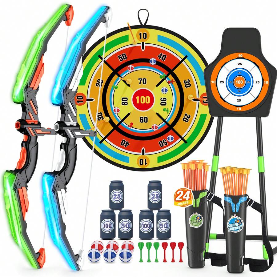2パック子供用弓矢セット、29インチ大型ダーツボード付き、L - Kids Outdoor Archery Set のレビューと価格