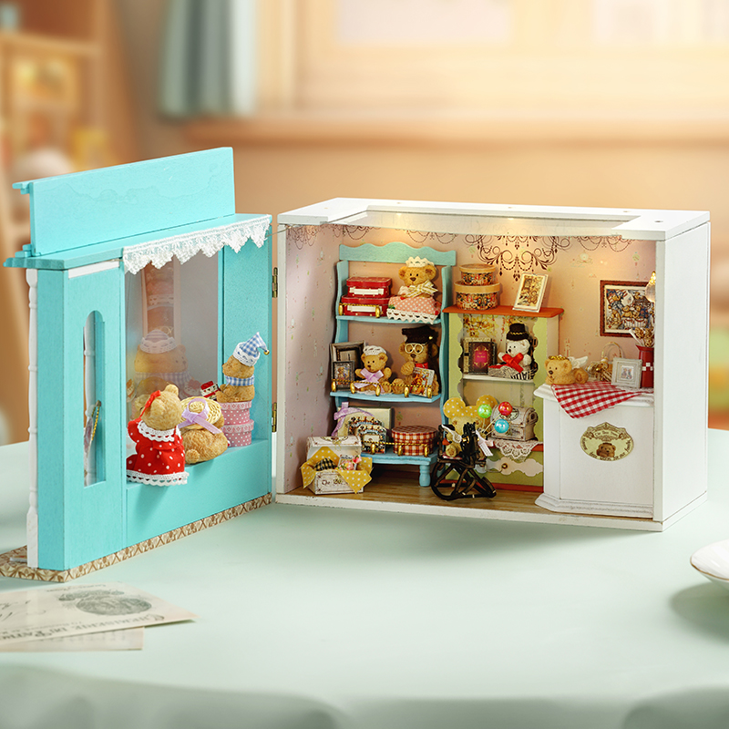 女の子のための木製の人形の家,クマの物語の店,ミニチュアキッ - Kids Outdoor Wooden Playhouse のレビューと価格
