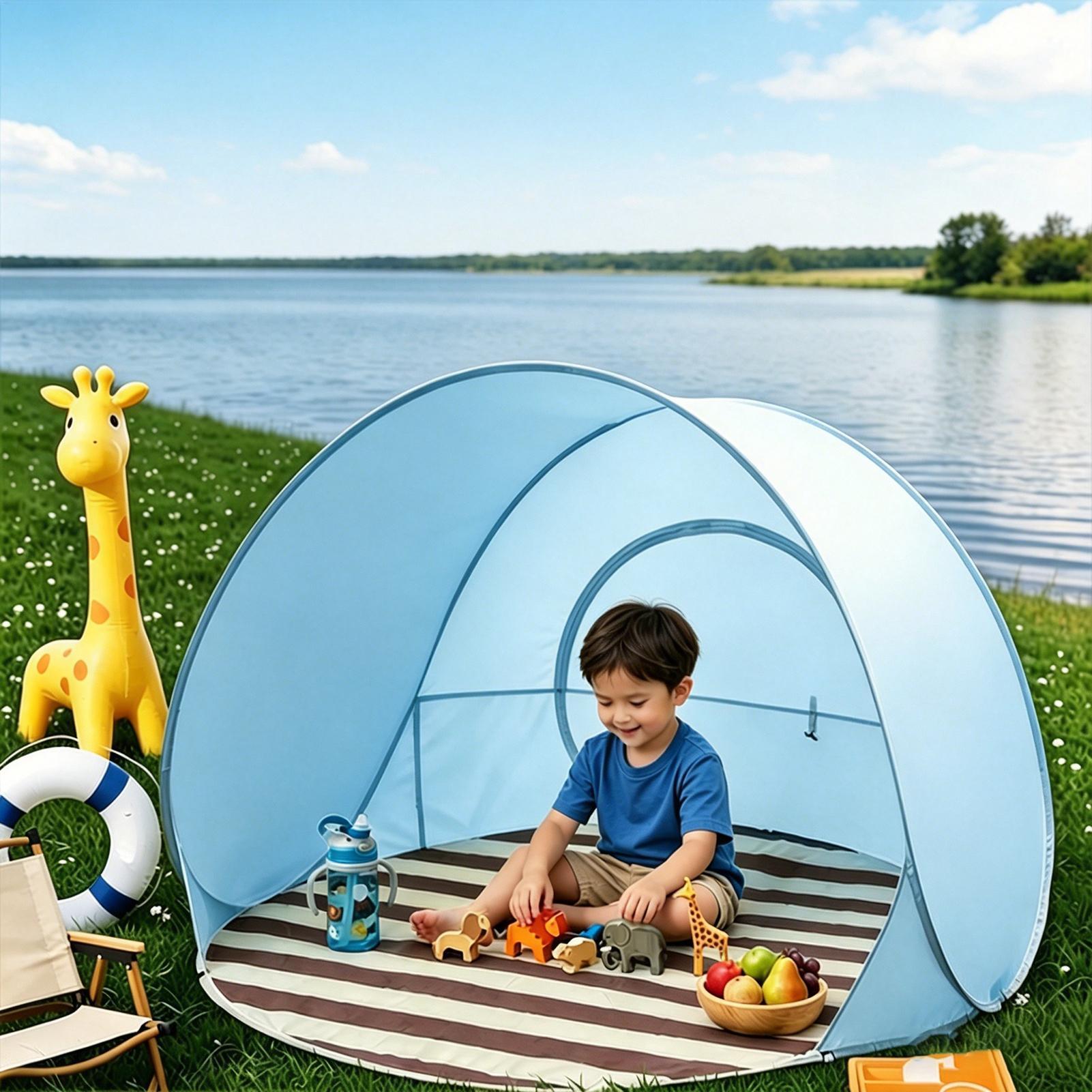 屋外ポータブルキャンプワンクリックオープンテント大空間日よけ - Kids Outdoor Dome のレビューと価格
