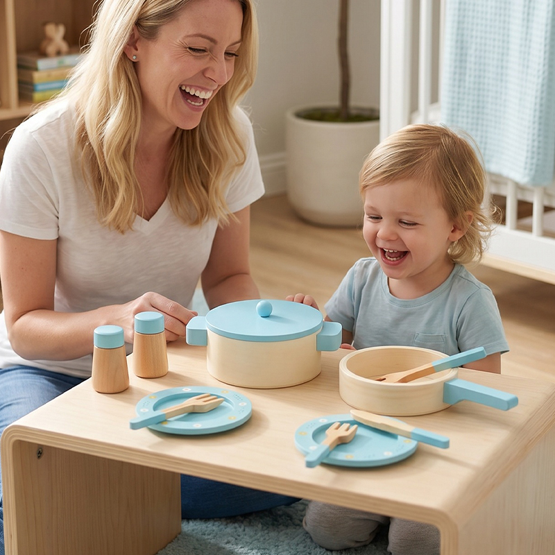 子供用木製キッチンプレイセット、鍋、フライパン、調理器具、食 - Kids Outdoor Mud Kitchen Accessories のレビューと価格
