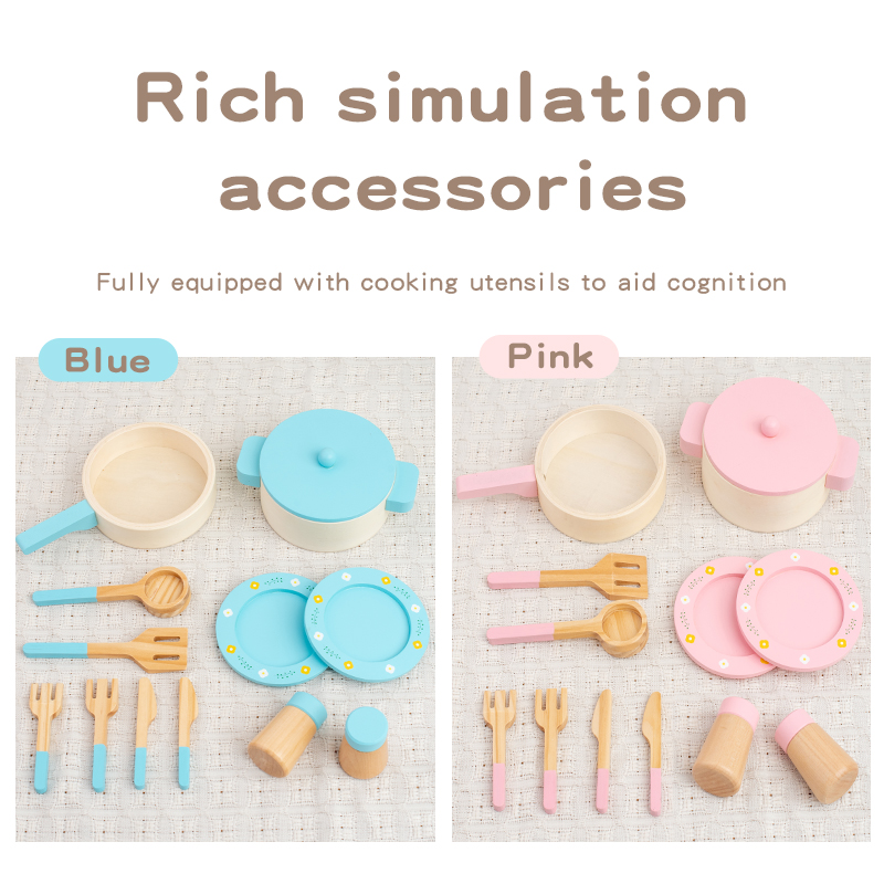 子供用木製キッチンプレイセット、鍋、フライパン、調理器具、食 - Kids Outdoor Mud Kitchen Accessories のレビューと価格