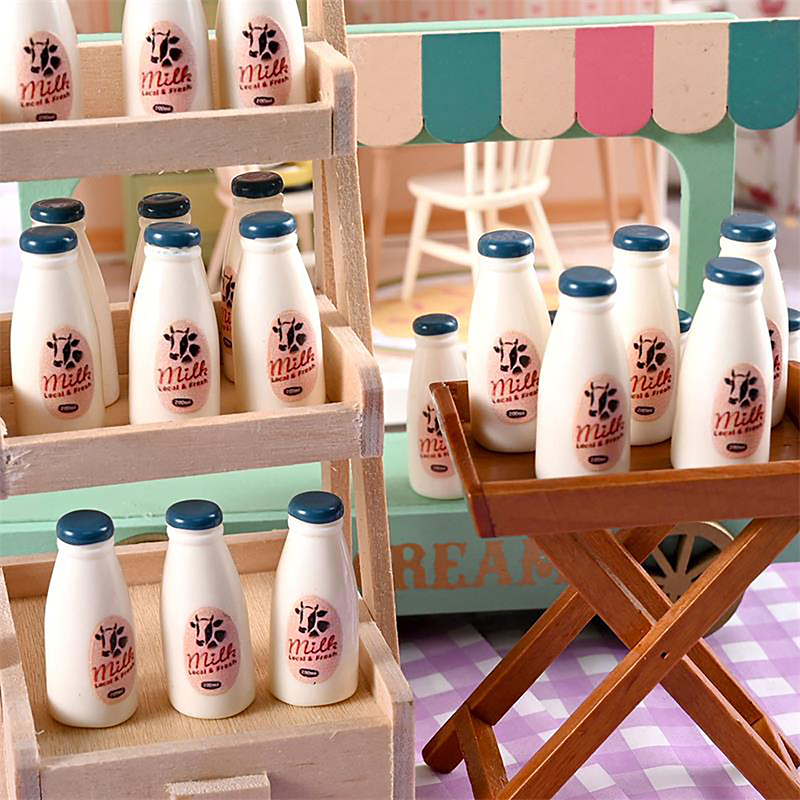 5/10 個ミニチュア食品モデルおもちゃ牛乳瓶ドリンクドール - Kids Outdoor Mud Kitchen Accessories のレビューと価格