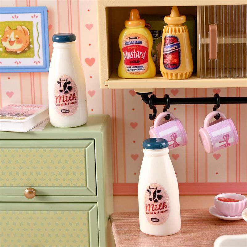 5/10 個ミニチュア食品モデルおもちゃ牛乳瓶ドリンクドール - Kids Outdoor Mud Kitchen Accessories のレビューと価格