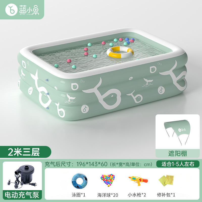 厚手のインフレータブルスイミングプール、スライドとキャノピー - Kids Indoor Outdoor Games のレビューと価格