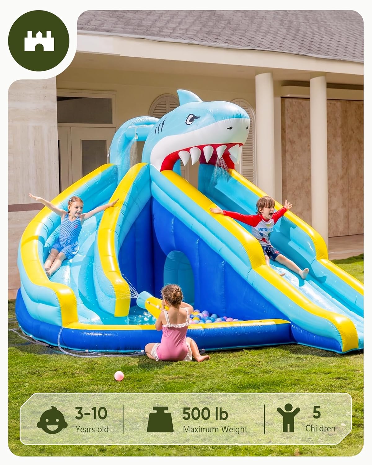 子供用インフレータブルウォータースライドバウンスハウス（3～ - Kids Outdoor Water Slide のレビューと価格