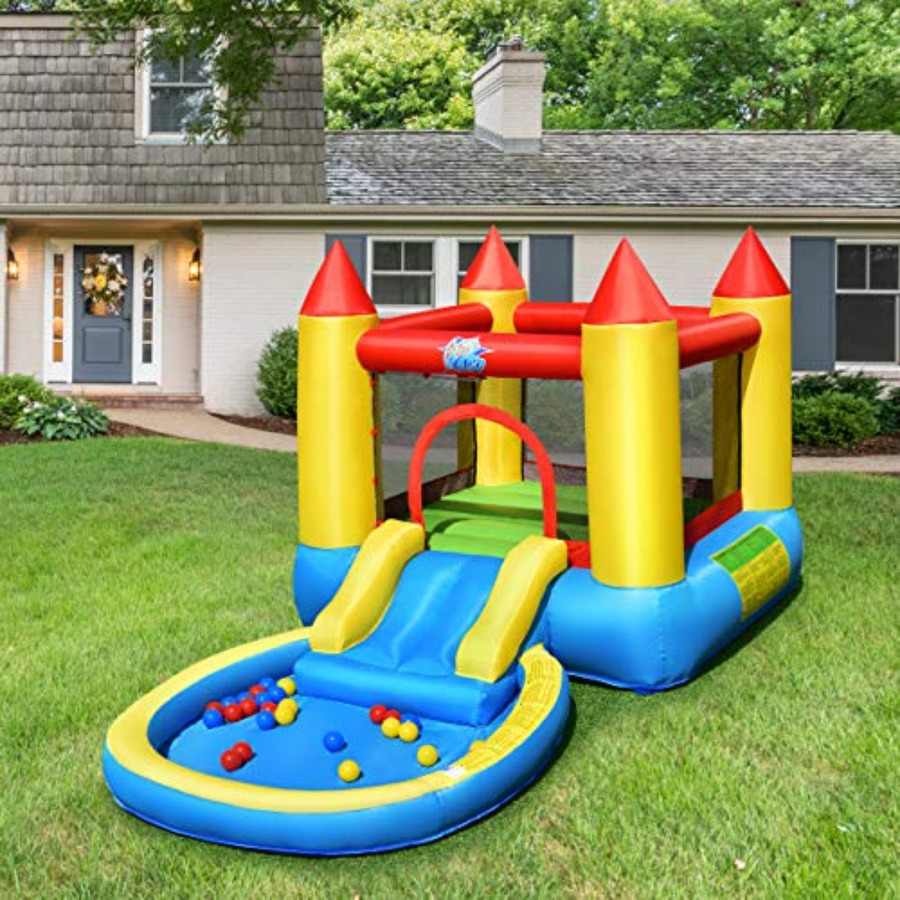 3歳から5歳向けの屋外用インフレータブルバウンスハウス：PV - Kids Outdoor Water Slide のレビューと価格