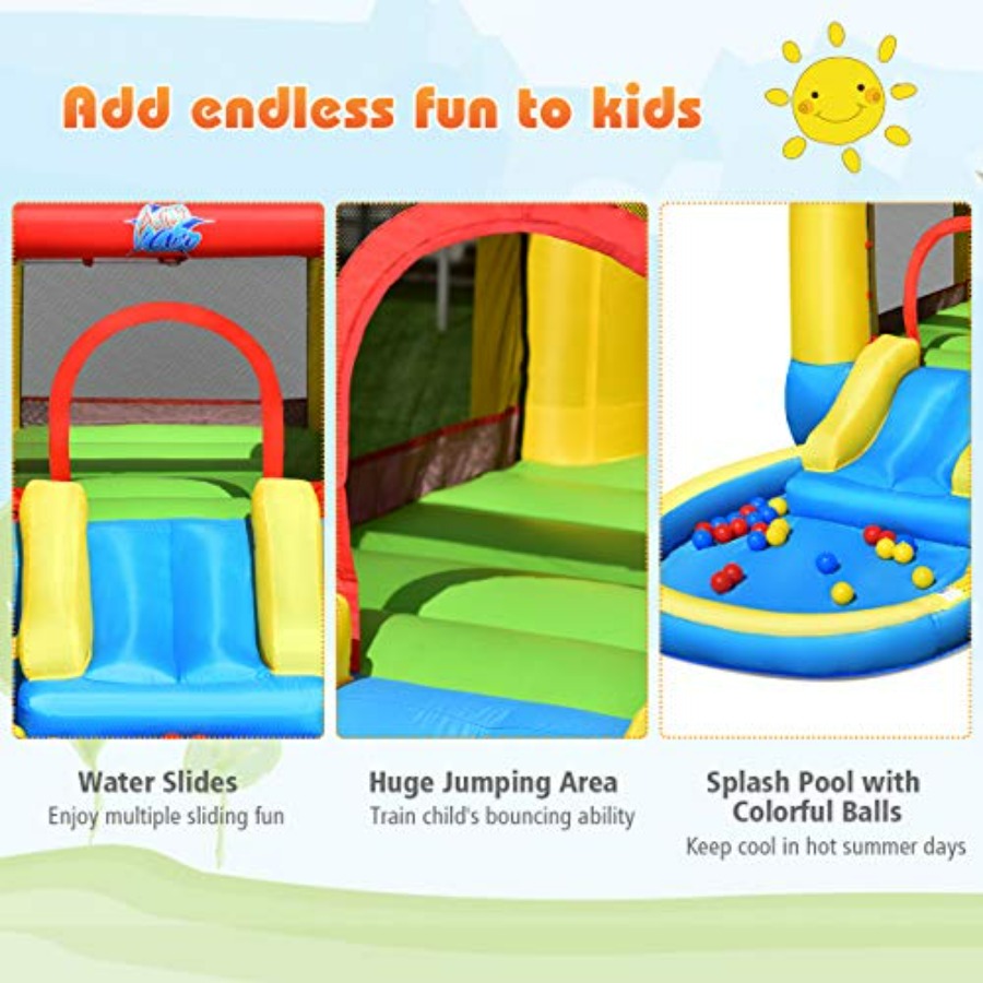 3歳から5歳向けの屋外用インフレータブルバウンスハウス：PV - Kids Outdoor Water Slide のレビューと価格