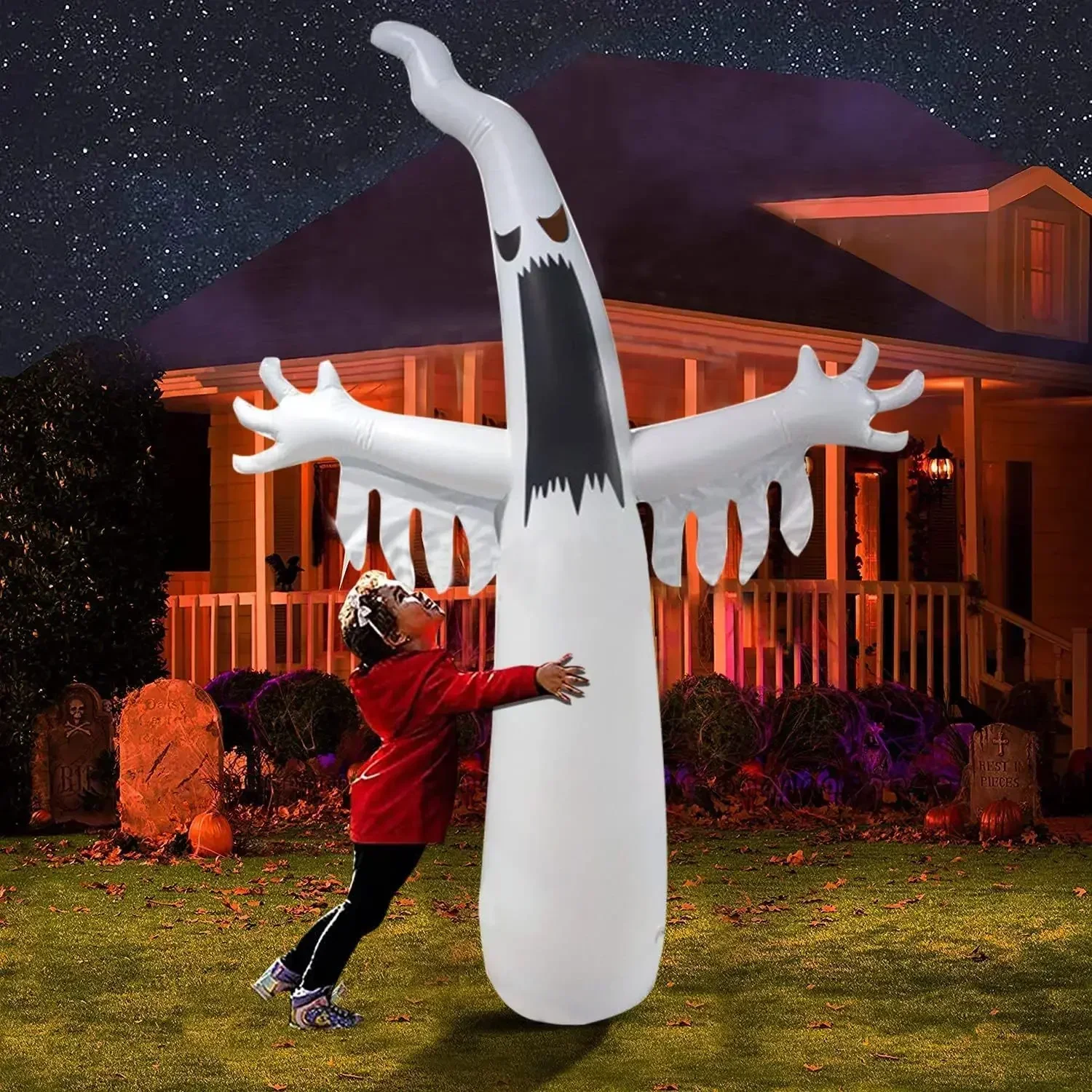 ハロウィンインフレータブル怖いゴースト LED ライト付き子 - Kids Outdoor Easter Toys のレビューと価格