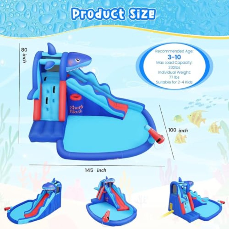 屋外/屋内兼用インフレータブルウォータースライドバウンスハウ - Kids Outdoor Water Slide のレビューと価格