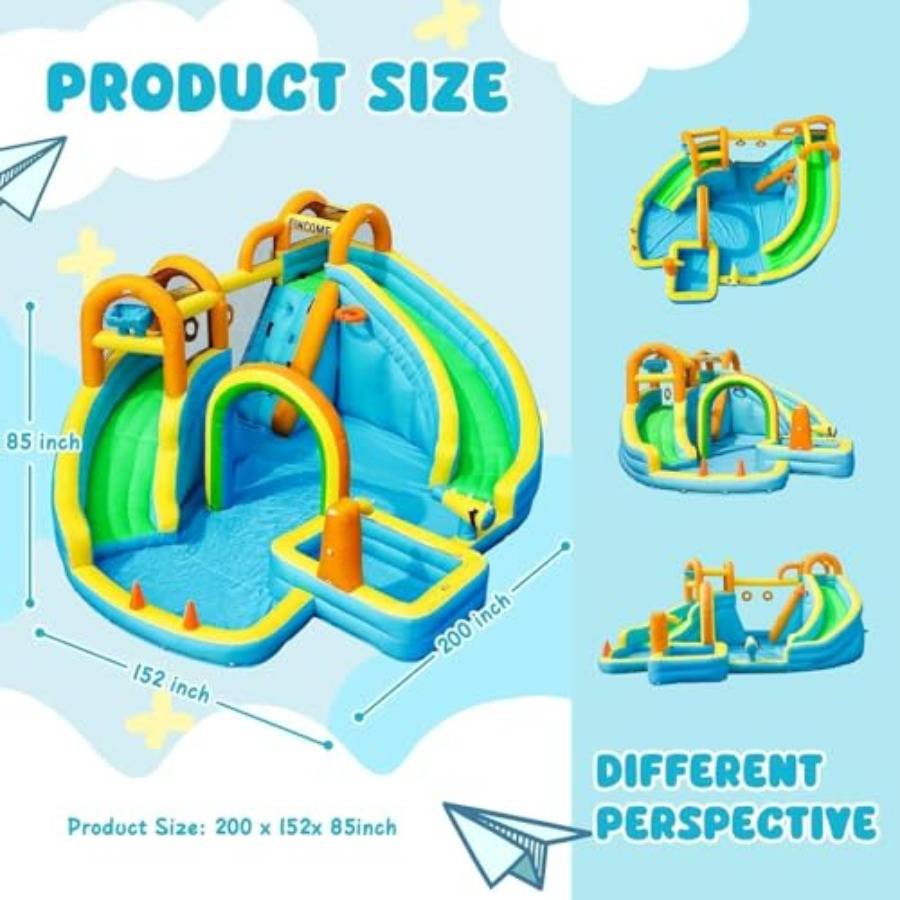 裏庭用屋外インフレータブルウォータースライド（子供用）、スプ - Kids Outdoor Water Slide のレビューと価格