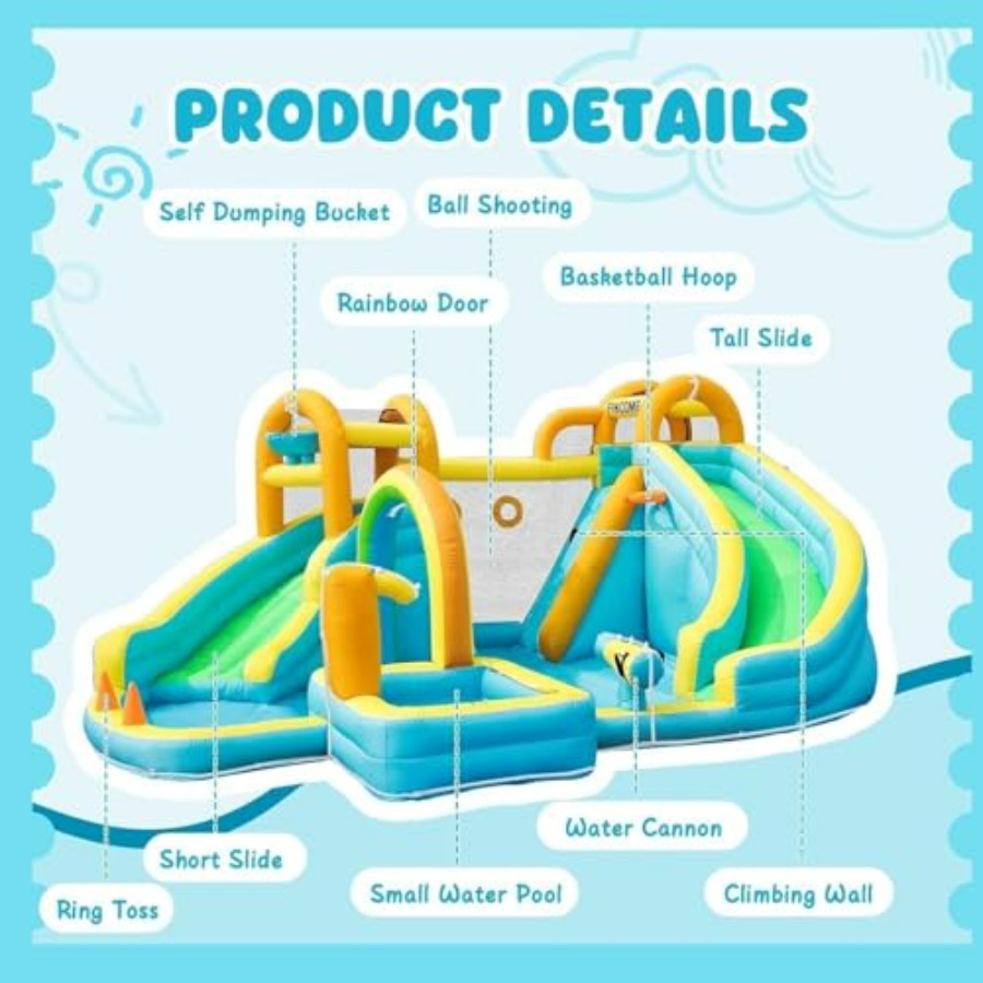 裏庭用屋外インフレータブルウォータースライド（子供用）、スプ - Kids Outdoor Water Slide のレビューと価格