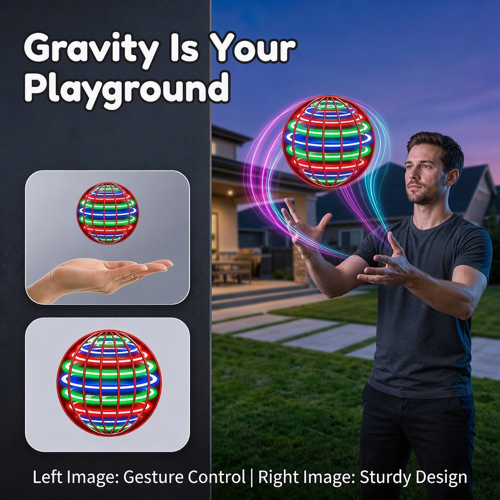 2026年新型手動制御飛行ボールLED宇宙球360度回転サス - Kids Outdoor Dome のレビューと価格