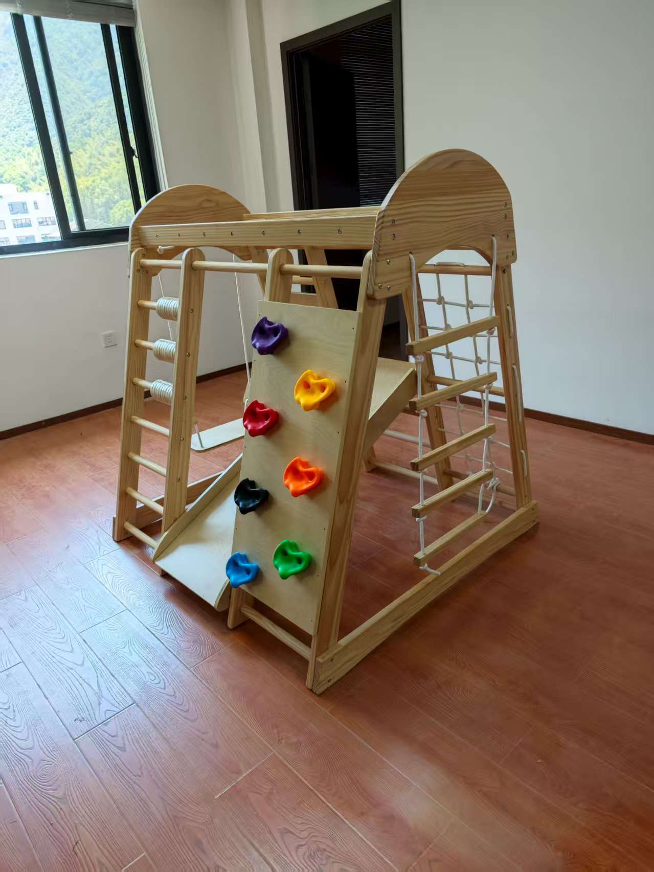 木製キッズクライミングフレーム、はしご、おもちゃ、クライムゲ - Kids Indoor Outdoor Games のレビューと価格