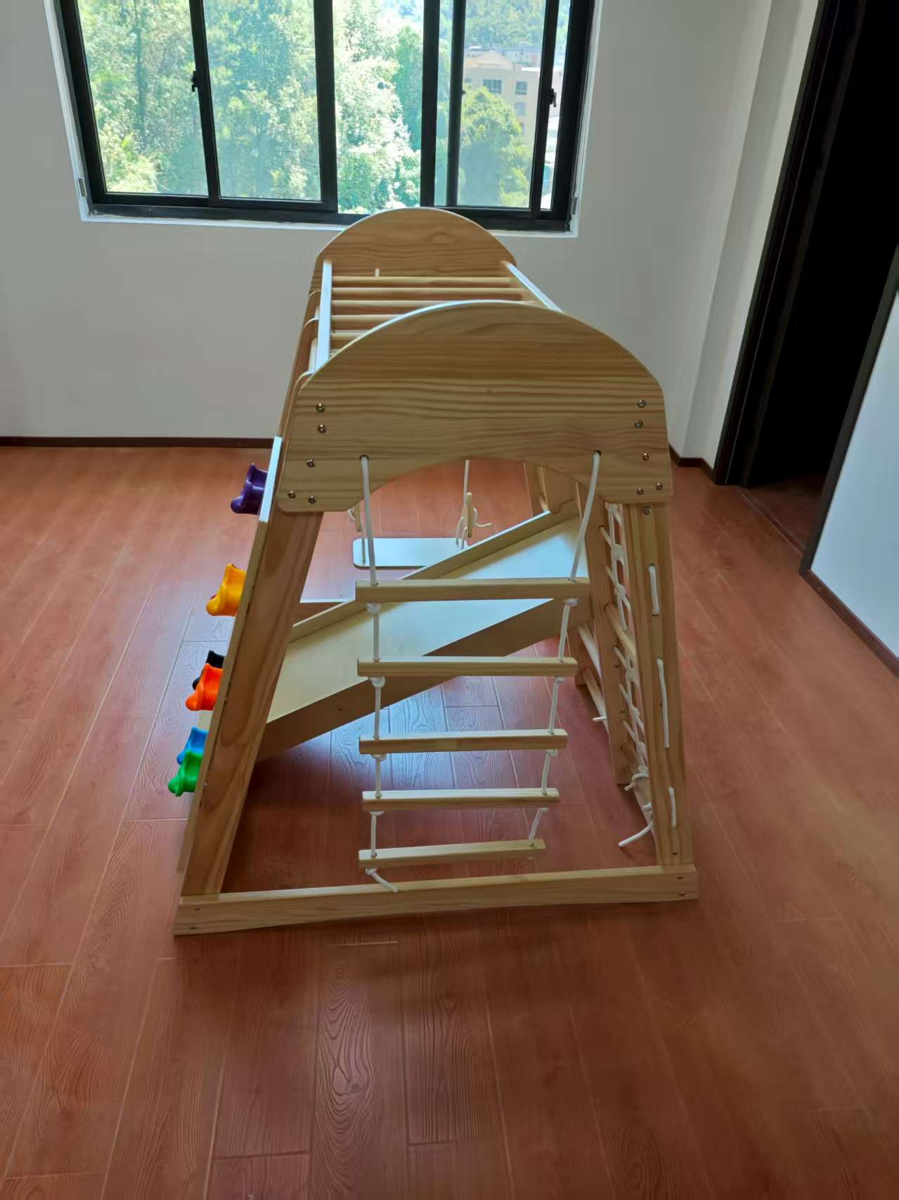 木製キッズクライミングフレーム、はしご、おもちゃ、クライムゲ - Kids Indoor Outdoor Games のレビューと価格