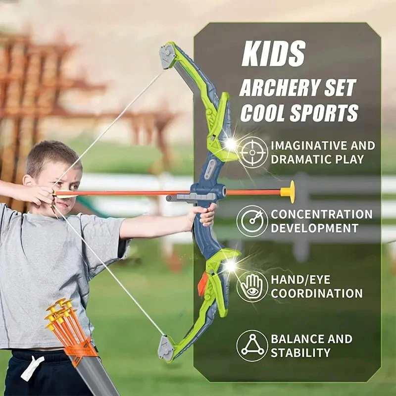 子供用アーチェリーセット 弓矢 ライトアップ吸盤ターゲット  - Kids Outdoor Archery Set のレビューと価格