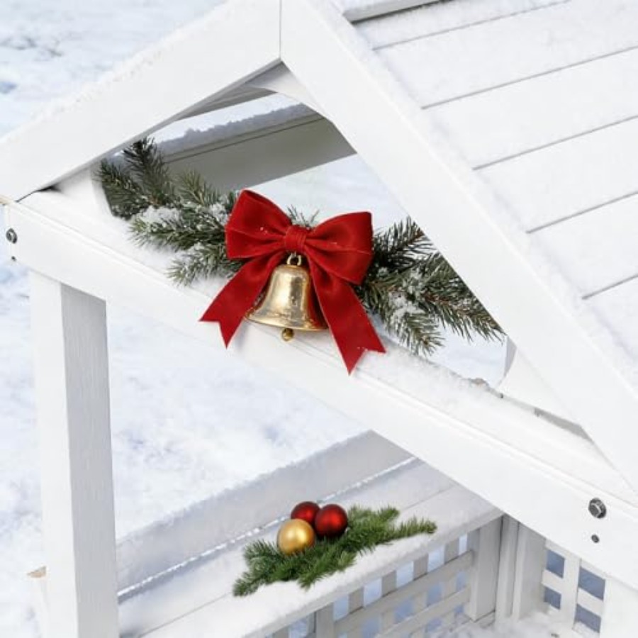屋外木製プレイハウス（2～8歳のお子様向け）、防水加工の白い - Kids Outdoor Wooden Playhouse のレビューと価格