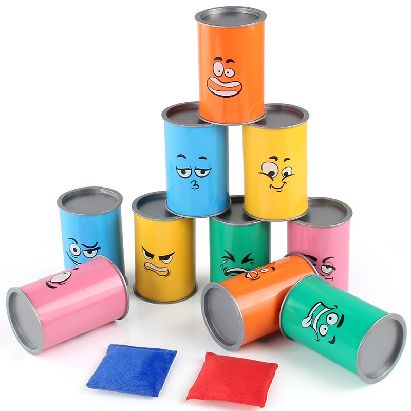 子供用缶投げノックダウンゲームセット 室内および屋外用サンド - Kids Indoor Outdoor Games のレビューと価格