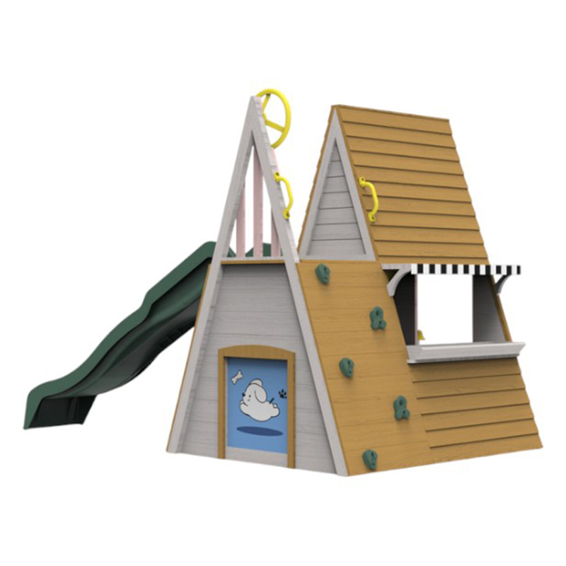 子供用屋外遊具 三角形モンテッソーリ木製キャッスルプレイハウ - Kids Outdoor Wooden Playhouse のレビューと価格