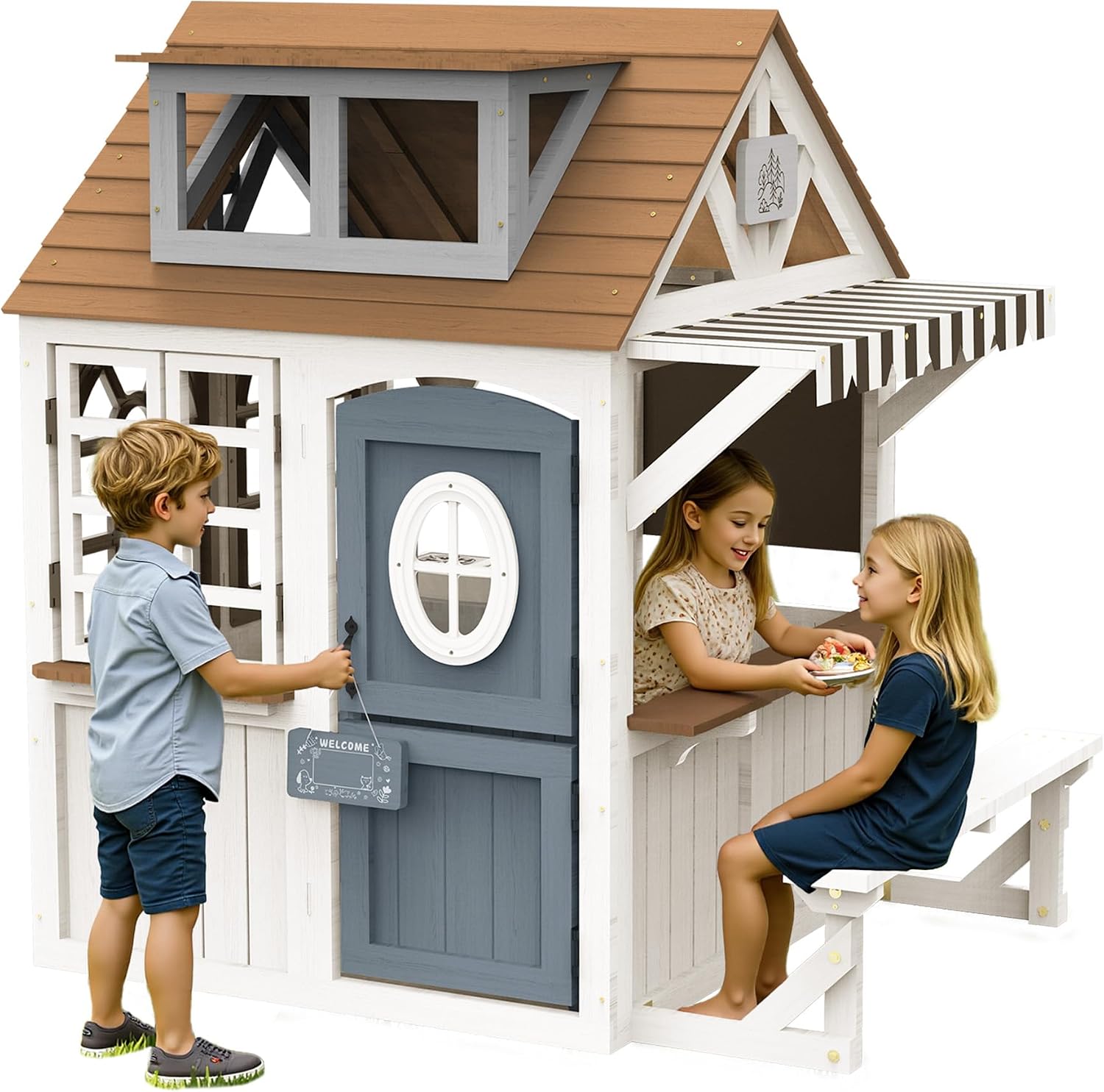 アルバット キッズ アウトドア 木製プレイハウス キッチンセ - Kids Outdoor Wooden Playhouse のレビューと価格